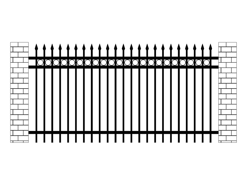 圓圈花學(xué)校鋅鋼圍欄圖片